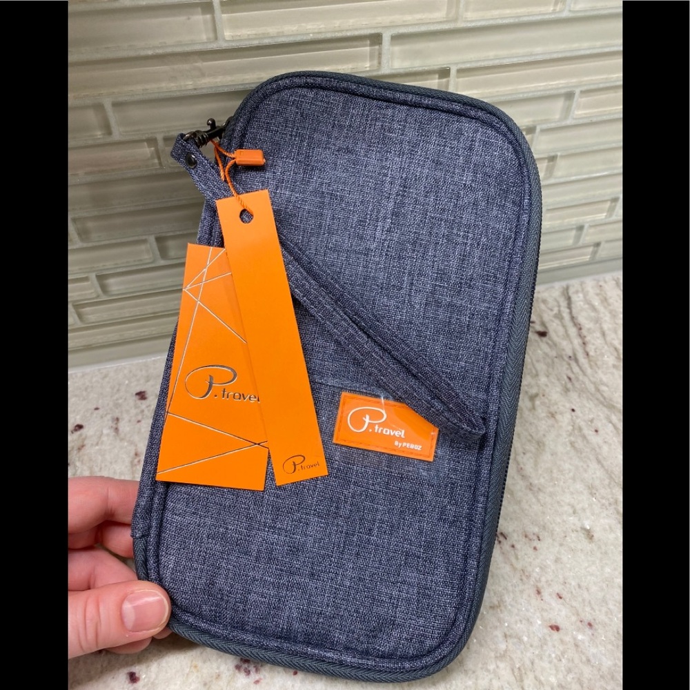 P-Travel charcoal passport wallet